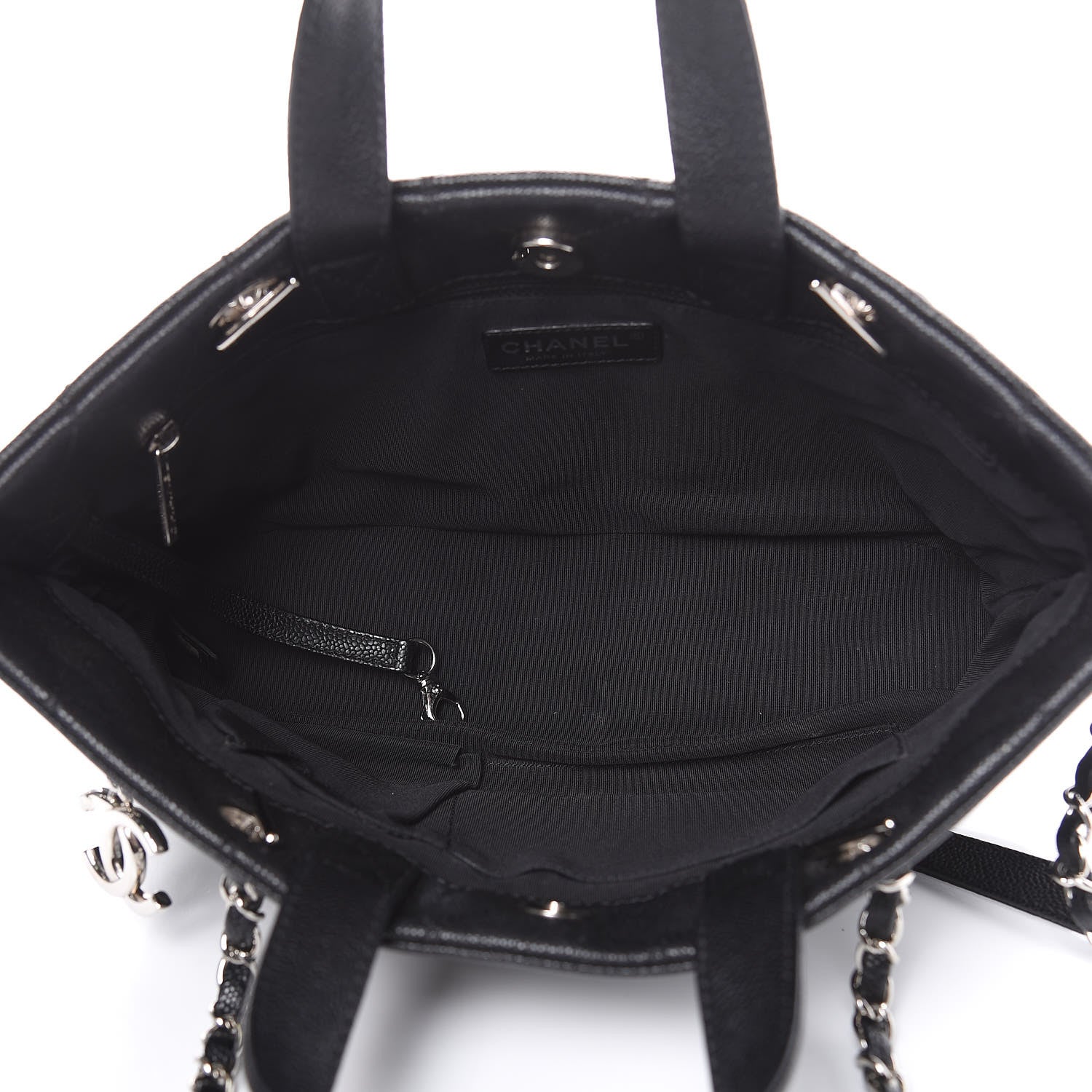 Chanel Caviar Quilted CC Shopping Tote Black 5 of 10