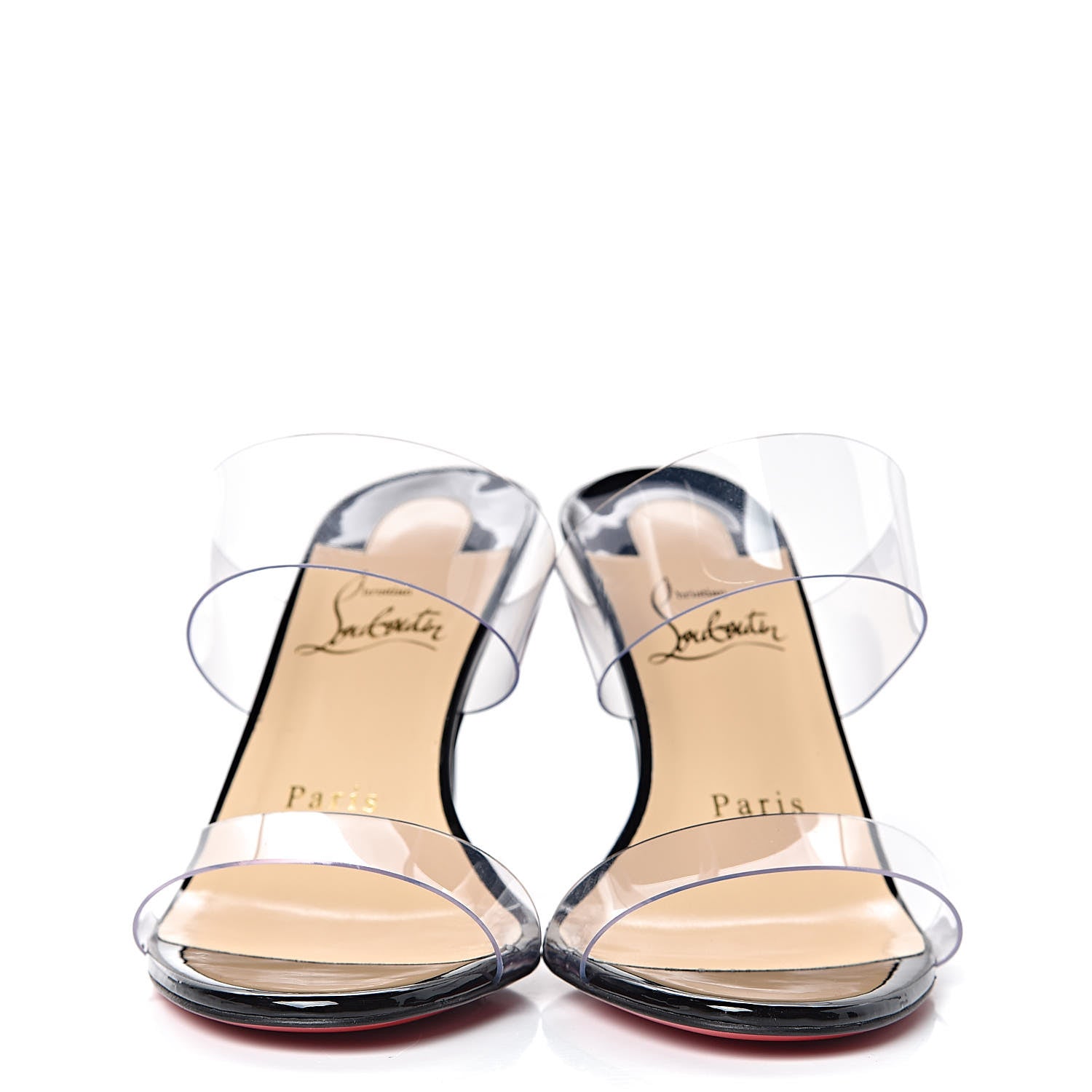 Christian Louboutin Patent PVC Just Nothing 85 Slide Sandals 36 Black 2 of 9