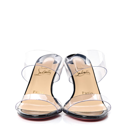 Christian Louboutin Patent PVC Just Nothing 85 Slide Sandals 36 Black 2 of 9