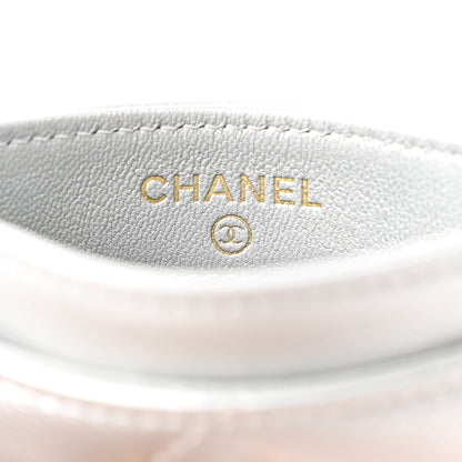 Chanel Metallic Goatskin Quilted 19 Card Holder Silver 6 of 8
