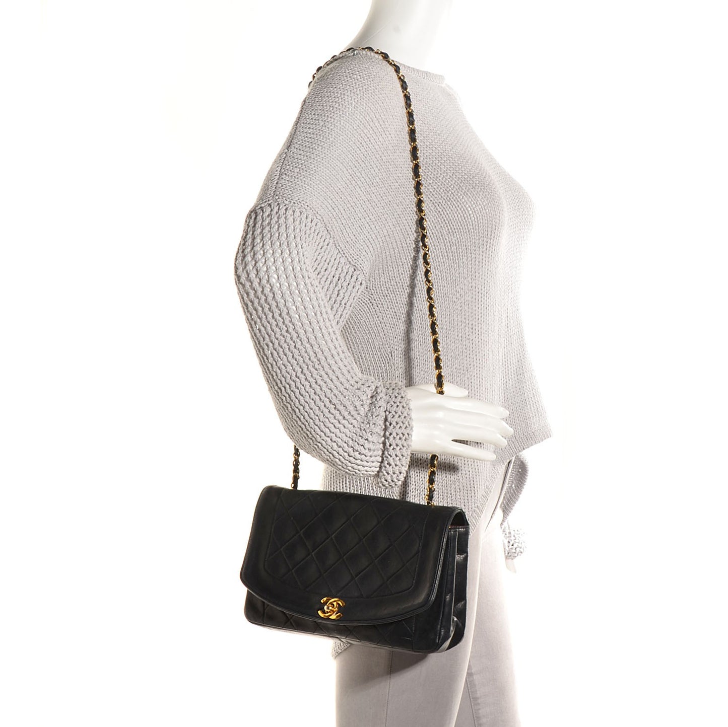 Lambskin Quilted Medium Single Flap Black