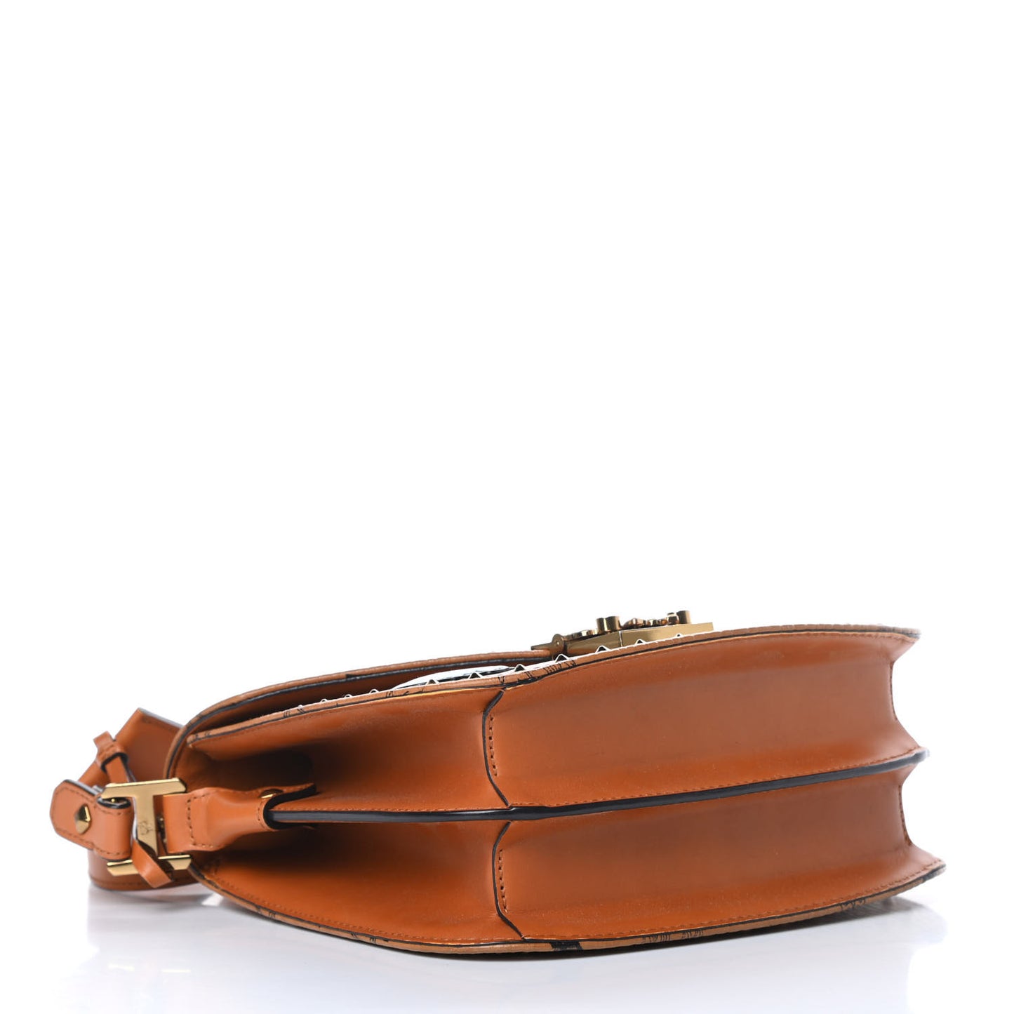 Visetos Studded Victory Patch Patricia Shoulder Bag Cognac