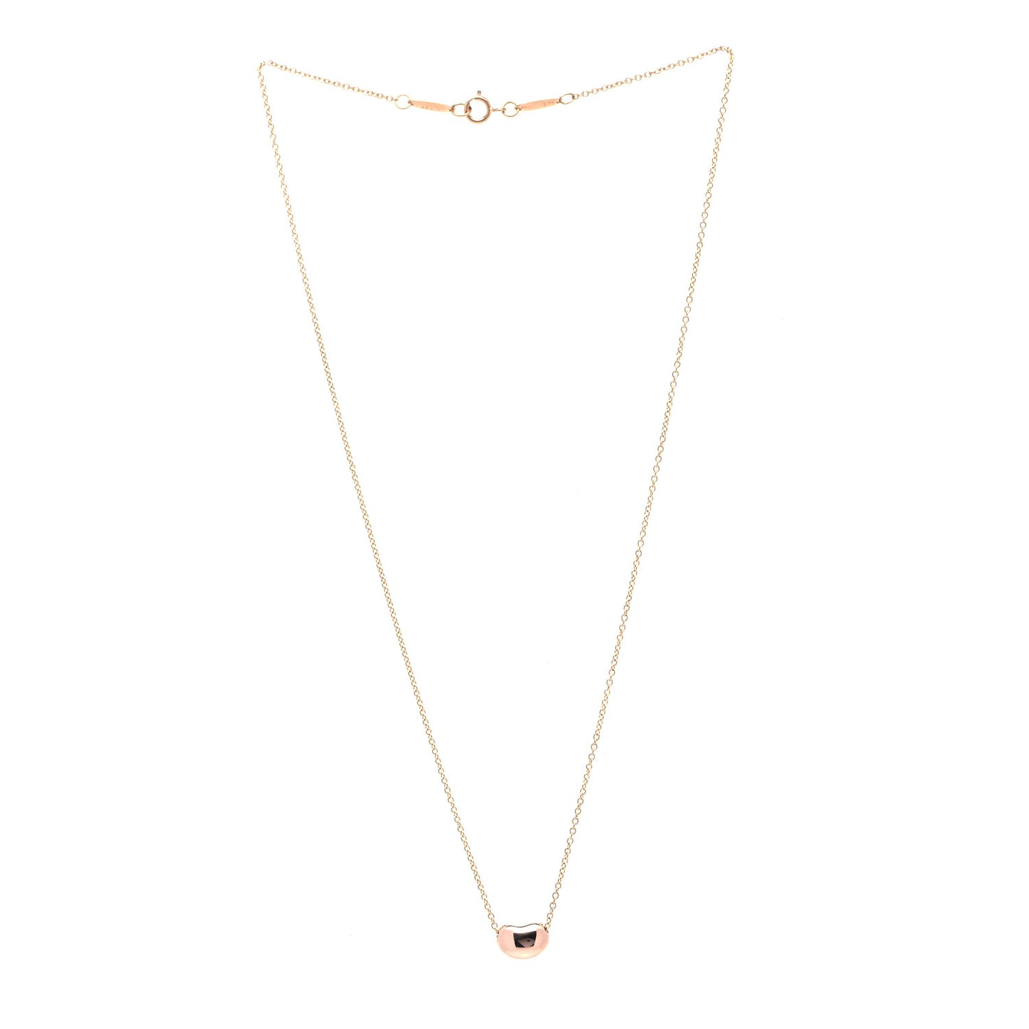 18K Rose Gold 9mm Elsa Peretti Bean Pendant Necklace