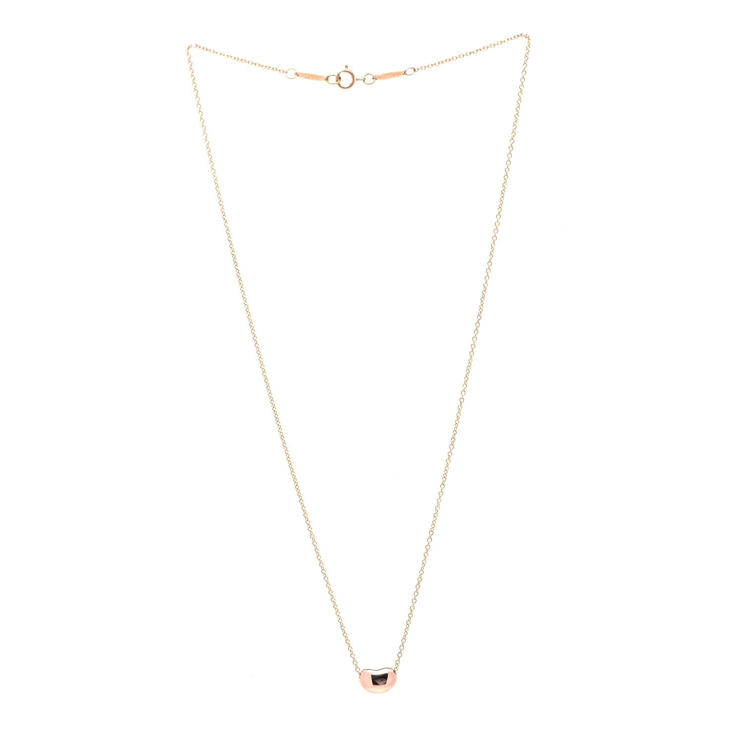 Tiffany 18K Rose Gold 9mm Elsa Peretti Bean Pendant Necklace 2 of 6