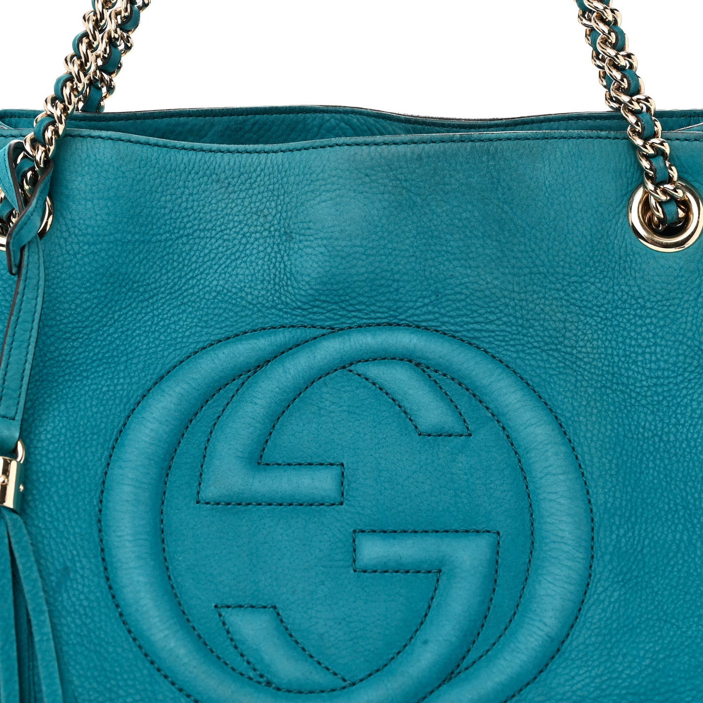 Vitello Range Medium Soho Chain Shoulder Bag Deep Cobalt