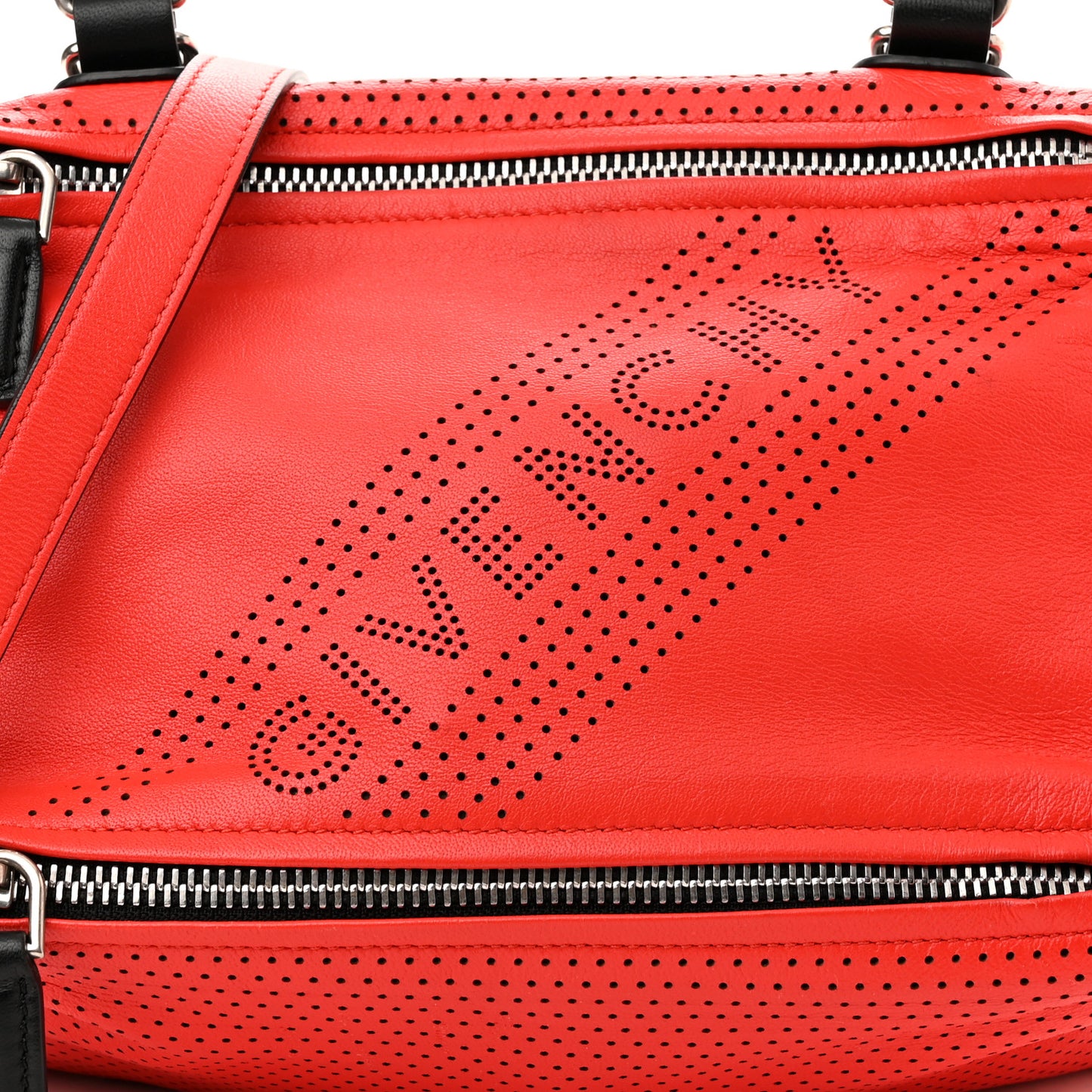 Lambskin Perforated Small Pandora Pop Red