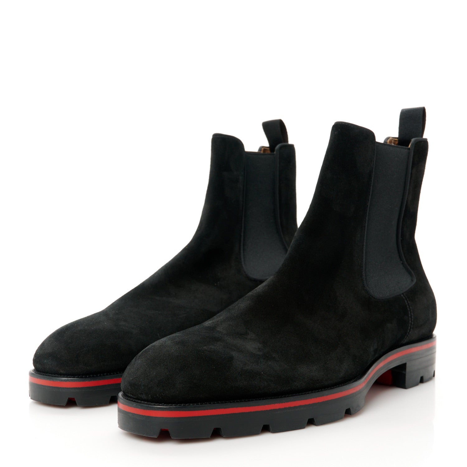 Christian Louboutin Mens Suede Melon Flat Chelsea Boots 46 Black 3 of 8