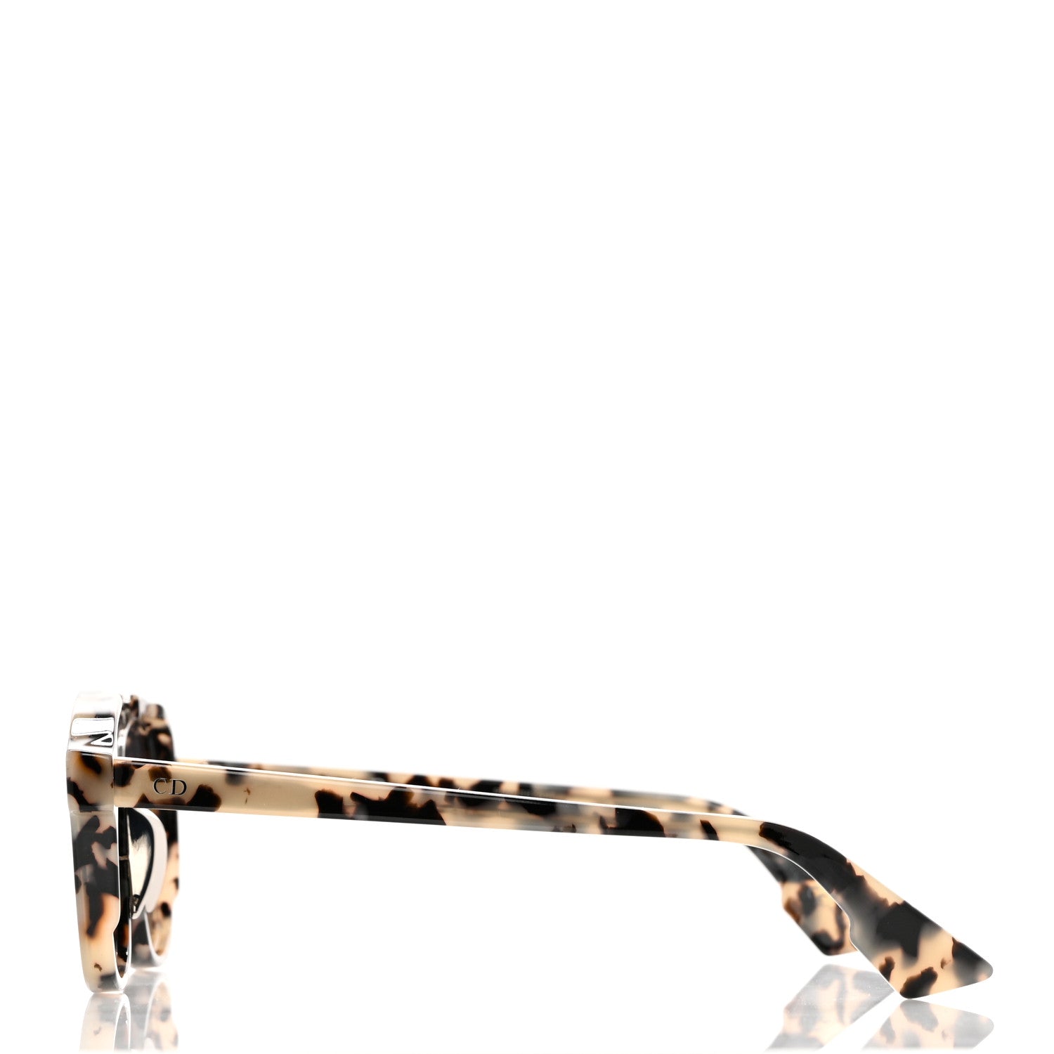 Christian Dior Abstract Square Mirrored Sunglasses Spotted Havana Blue 3 of 8