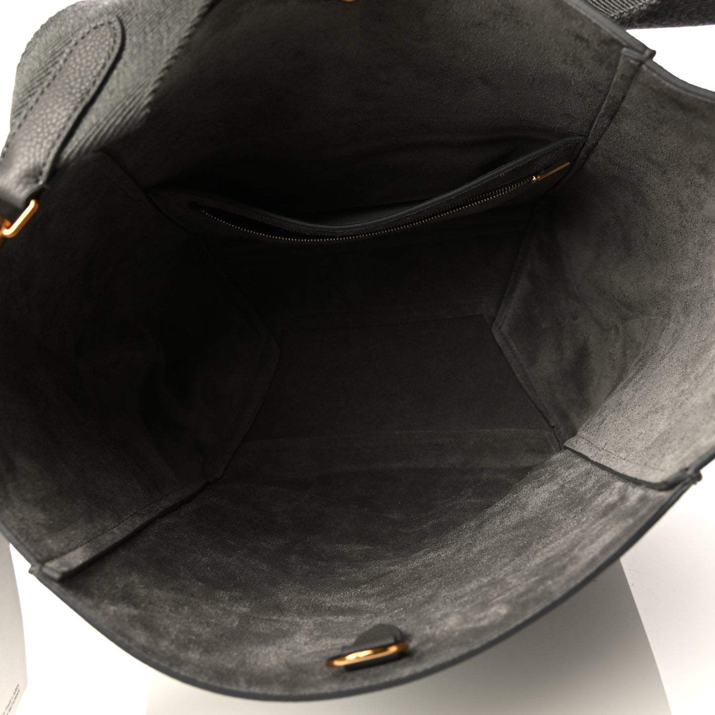 Soft Grained Calfskin Sangle Bucket Bag Grey