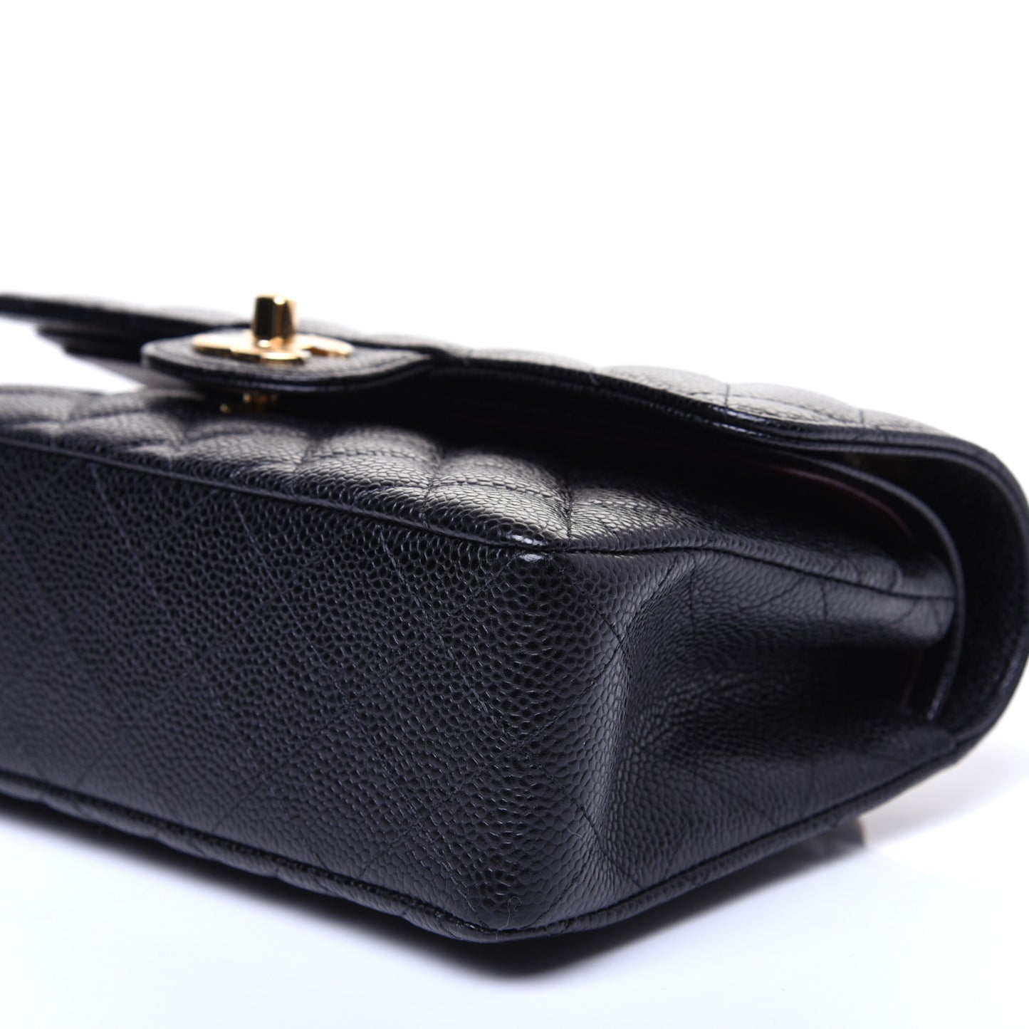 Caviar Quilted Small Double Flap Black