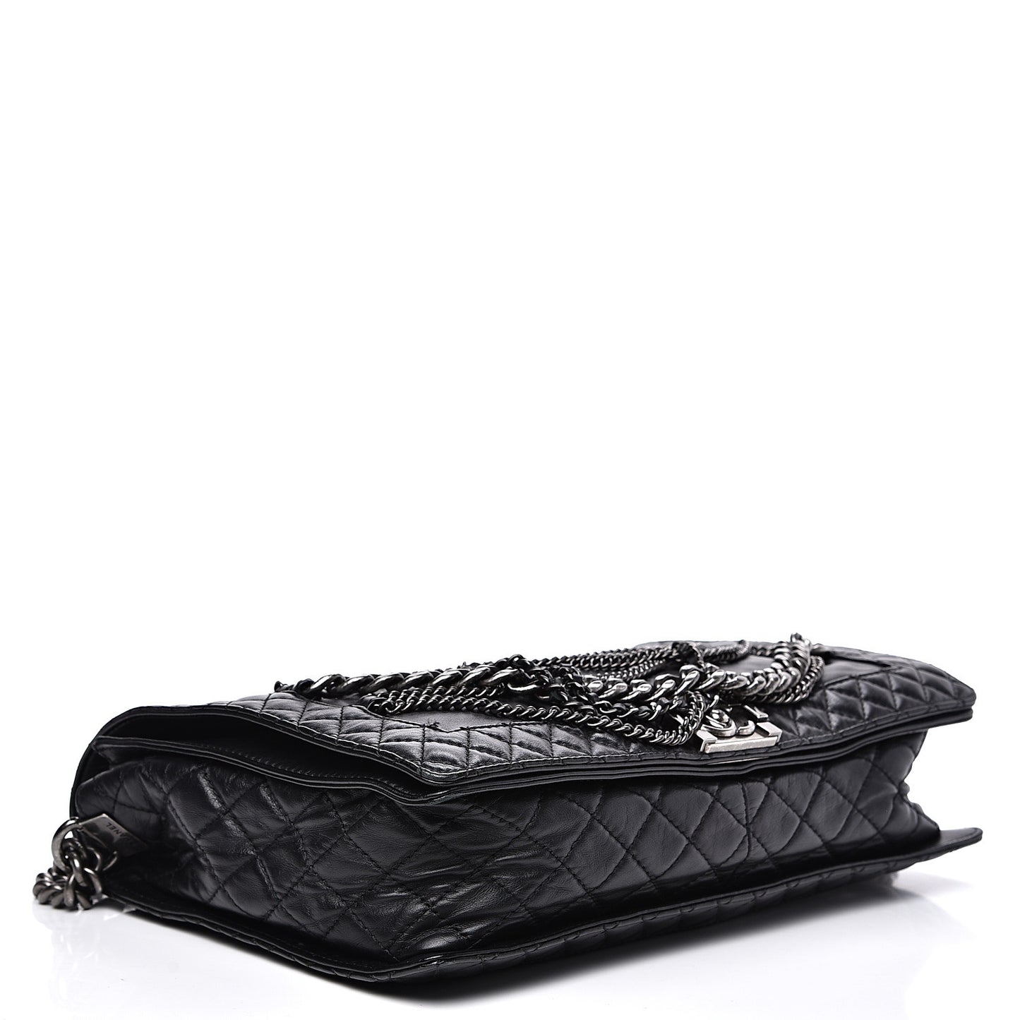 Calfskin Enchained XL Boy Flap Black