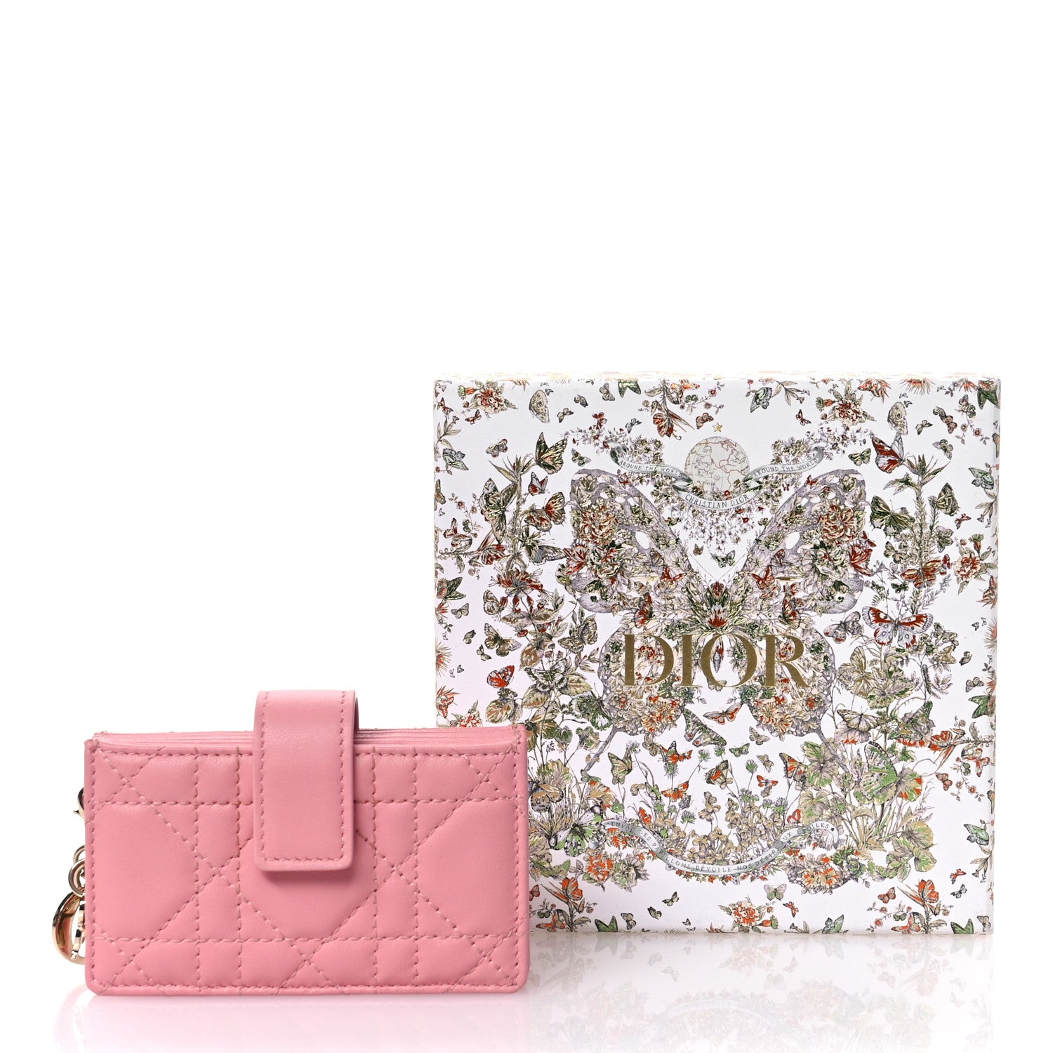 Christian Dior Lambskin Cannage Lady Dior 5-Gusset Card Holder Light Pink 8 of 8
