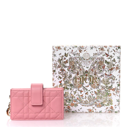 Christian Dior Lambskin Cannage Lady Dior 5-Gusset Card Holder Light Pink 8 of 8