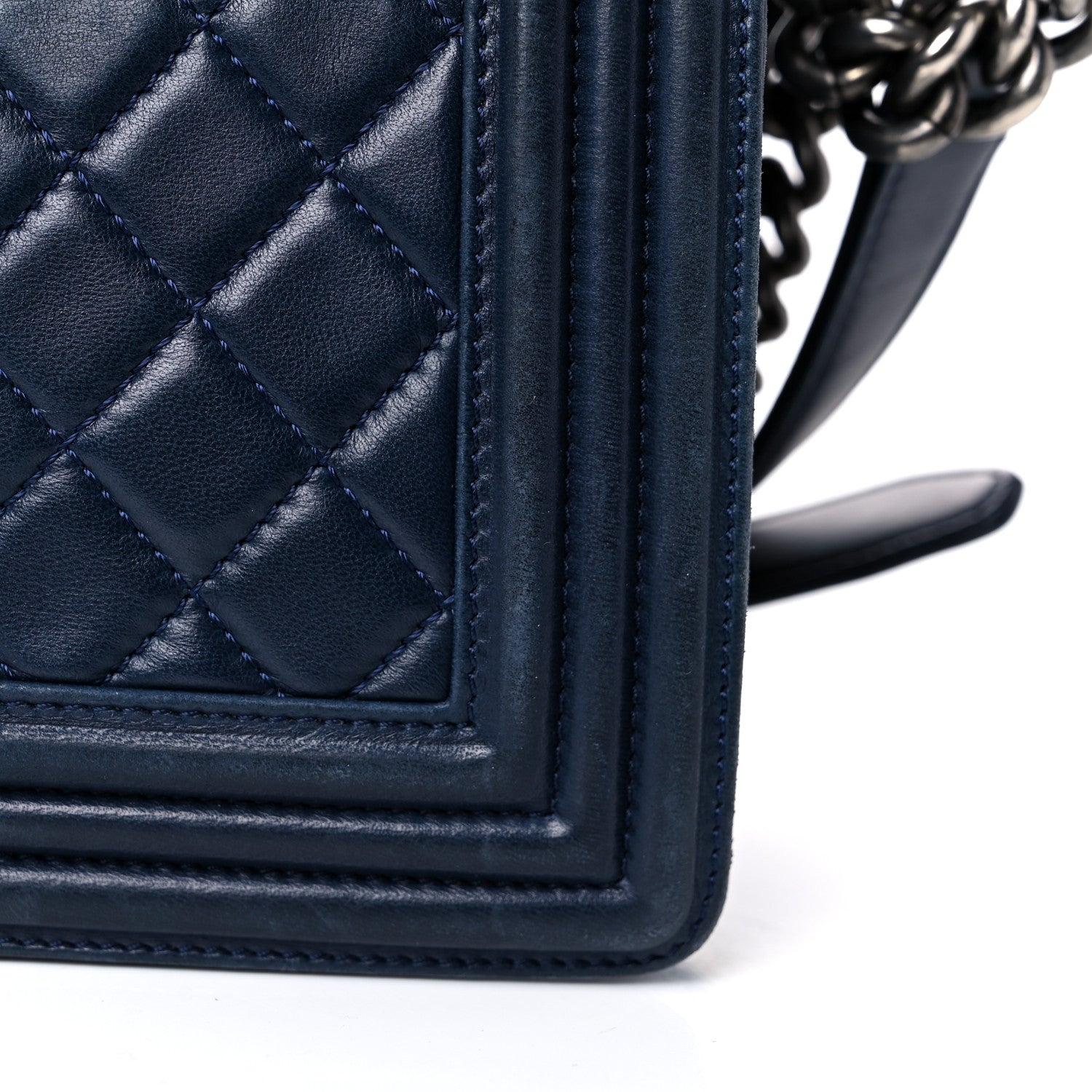Chanel Lambskin Quilted Medium Boy Flap Dark Navy 15 of 25