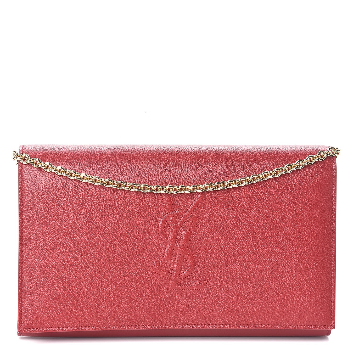 Saint Laurent Calfskin Belle de Jour Chain Clutch Rouge Orient 1 of 9
