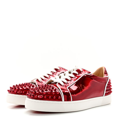 Christian Louboutin Metallic Patent Mens Seavaste 2 Orlato Flat Sneakers 42 Red 3 of 15