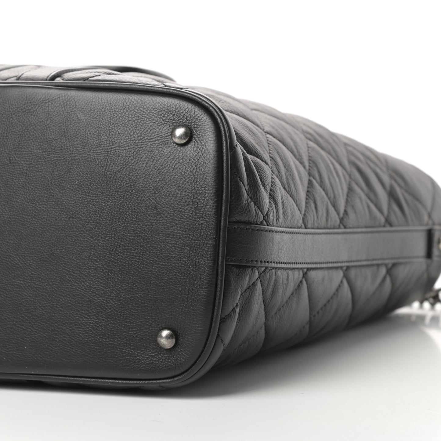 Calfskin Quilted Casual Riviera Tote Black