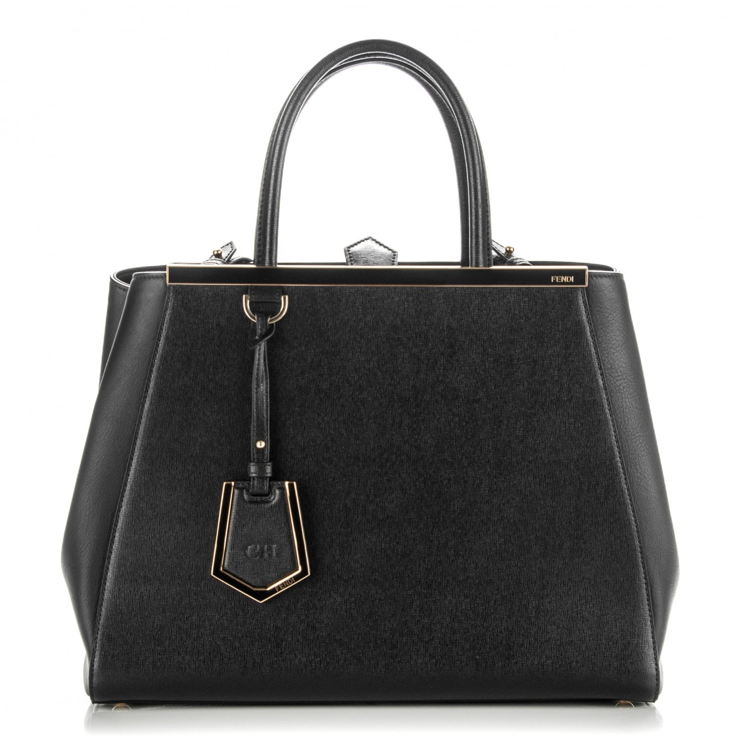 Fendi Vitello Elite Medium 2Jours Tote Black 1 of 7