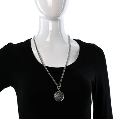 Gucci Sterling Silver Flora Round Pendant Necklace 3 of 4