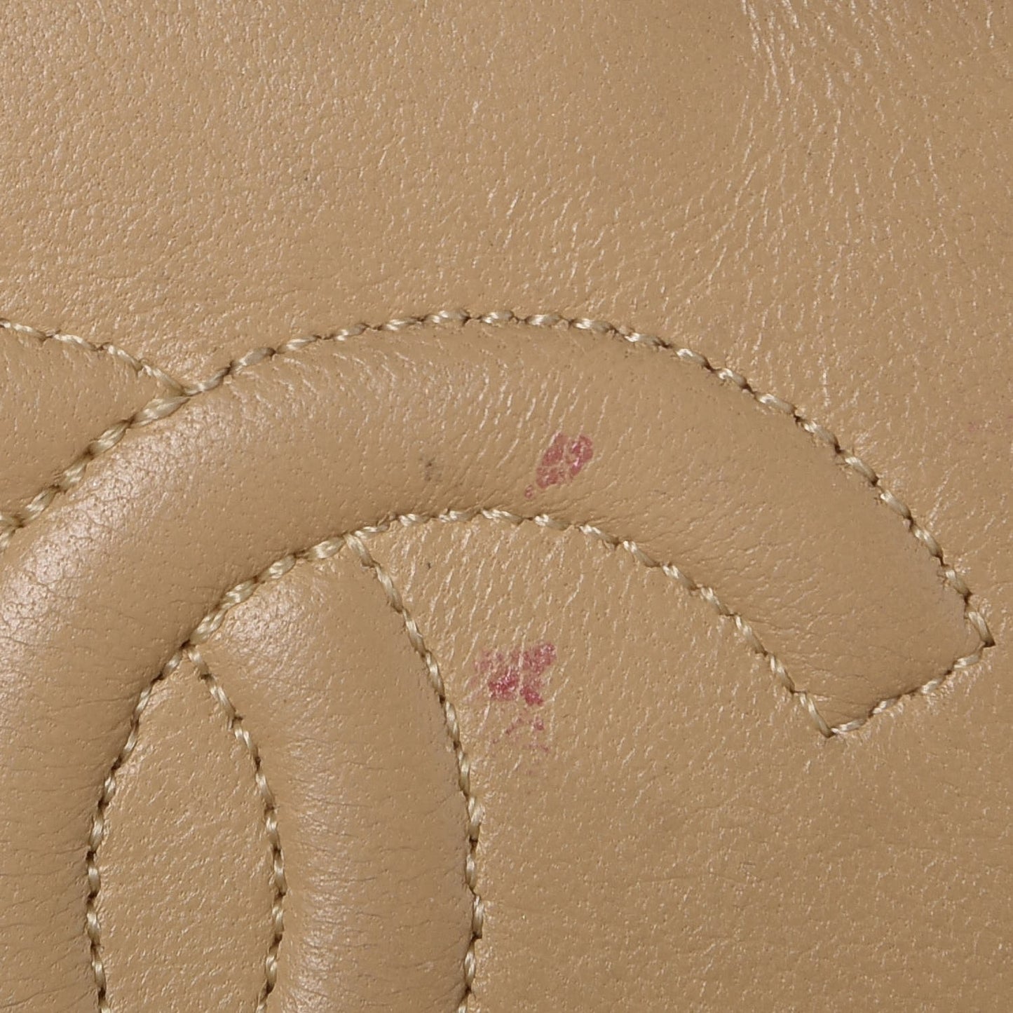 Lambskin Quilted Small Single Flap Beige