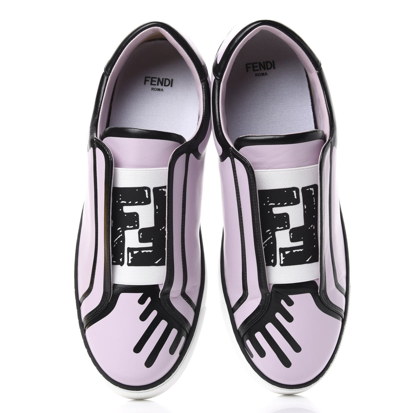 X JOSHUA VIDES Nappa Rockoclick Slip On Sneakers 38 Pink Xiloph White Black