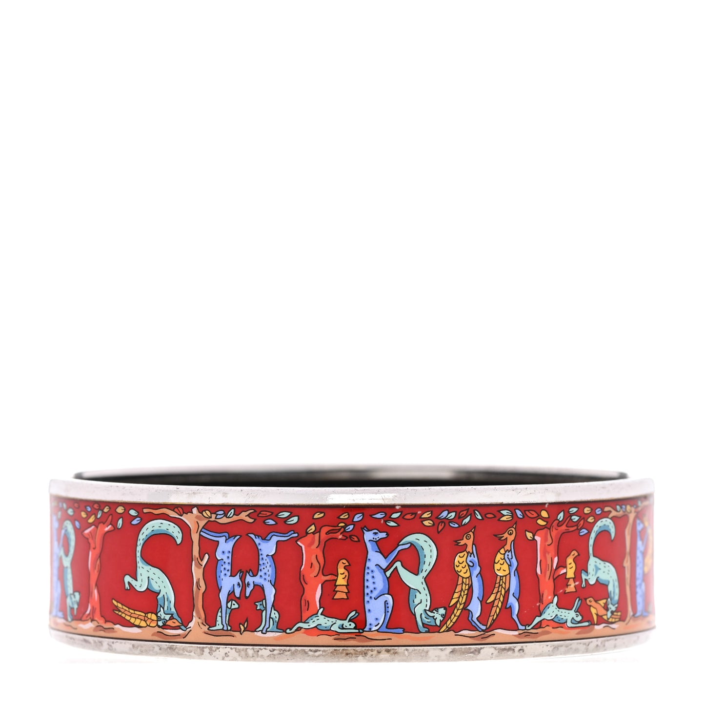 Enamel Printed Alphabet Animaux Medium Bracelet 70