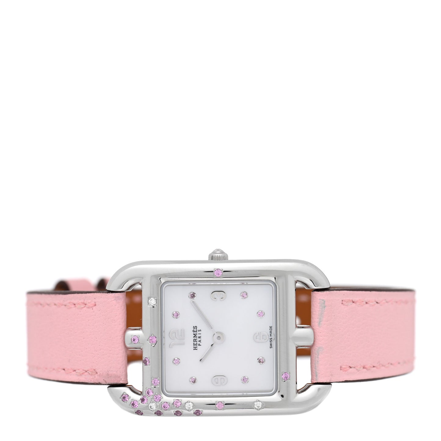 Stainless Steel Swift Diamond Pink Sapphire Mother of Pearl 23mm Cape Cod Quartz Watch Rose Sakura