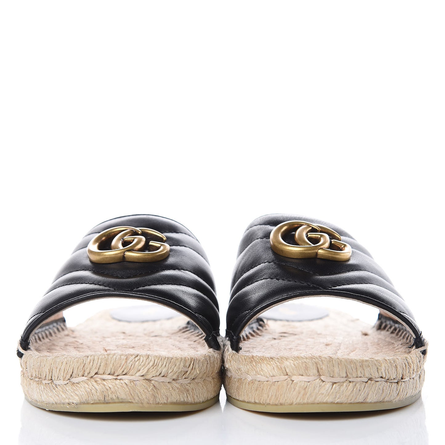Nappa Matelasse GG Marmont Espadrille Slide Sandals 39 Black