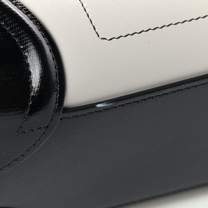 Celine Smooth Calfskin Lizard Embossed Nano Luggage White Black 10 of 10