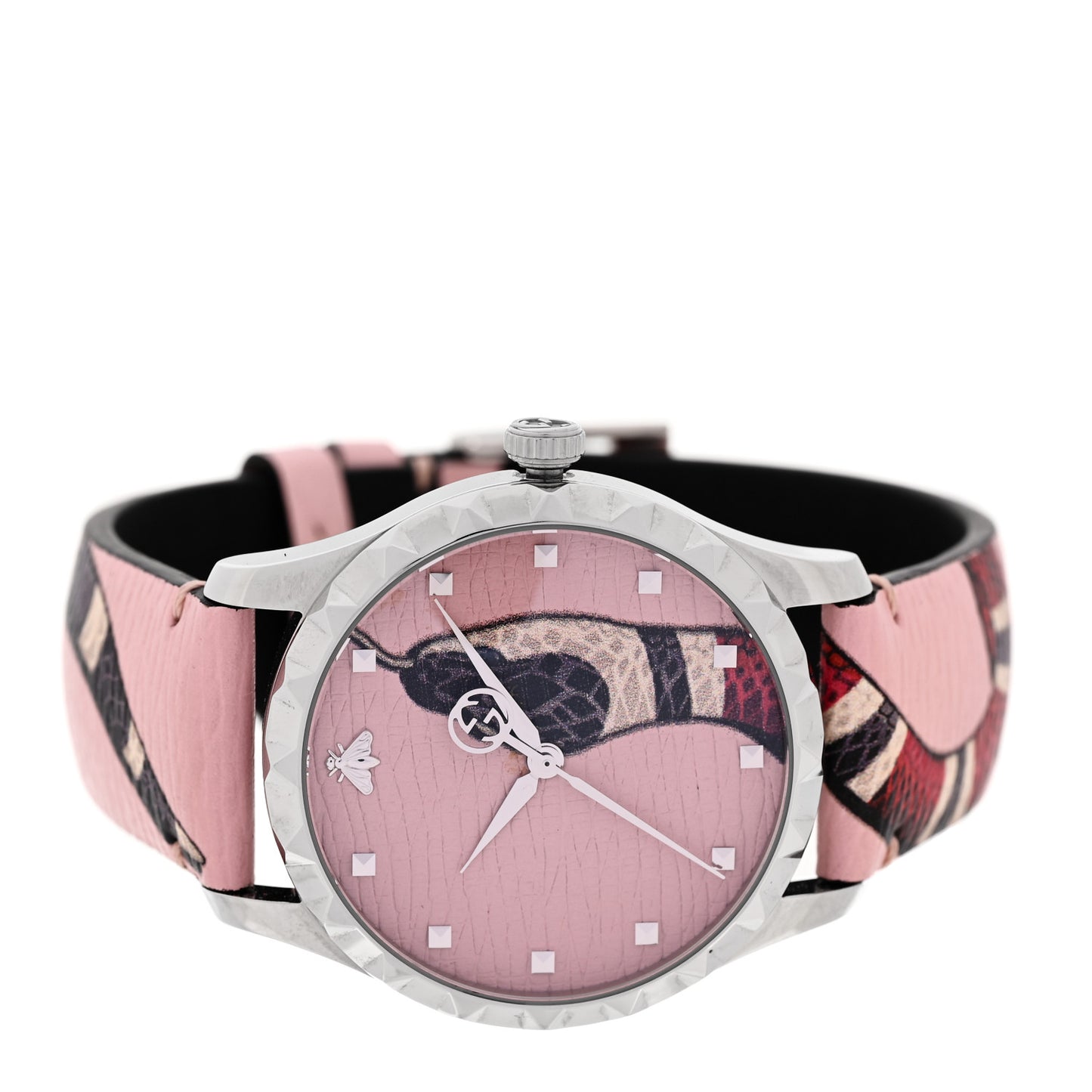 Stainless Steel Calfskin 38mm Le Marche Des Merveilles Snake Quartz Watch Pink
