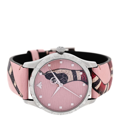 Gucci Stainless Steel Calfskin 38mm Le Marche Des Merveilles Snake Quartz Watch Pink 2 of 5