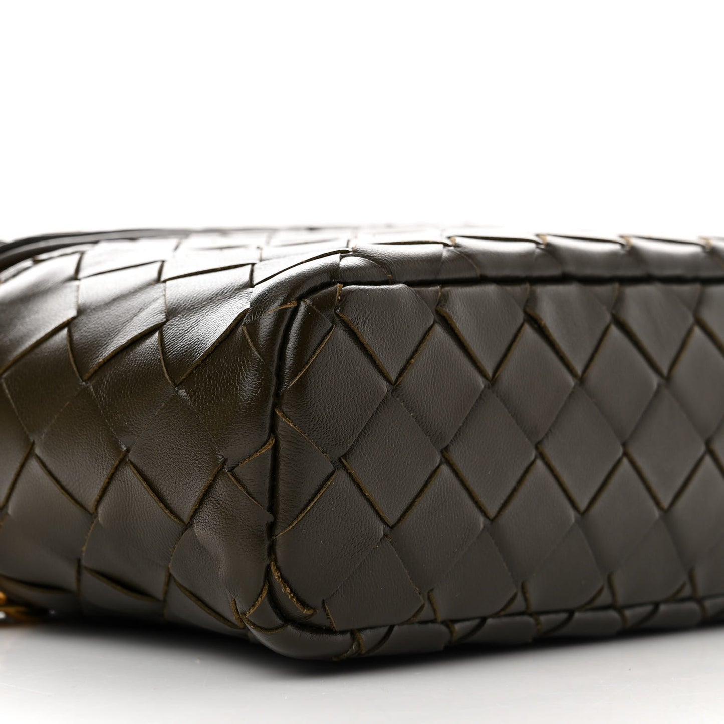 Calfskin Intrecciato Bang Bang Vanity Case Kaki
