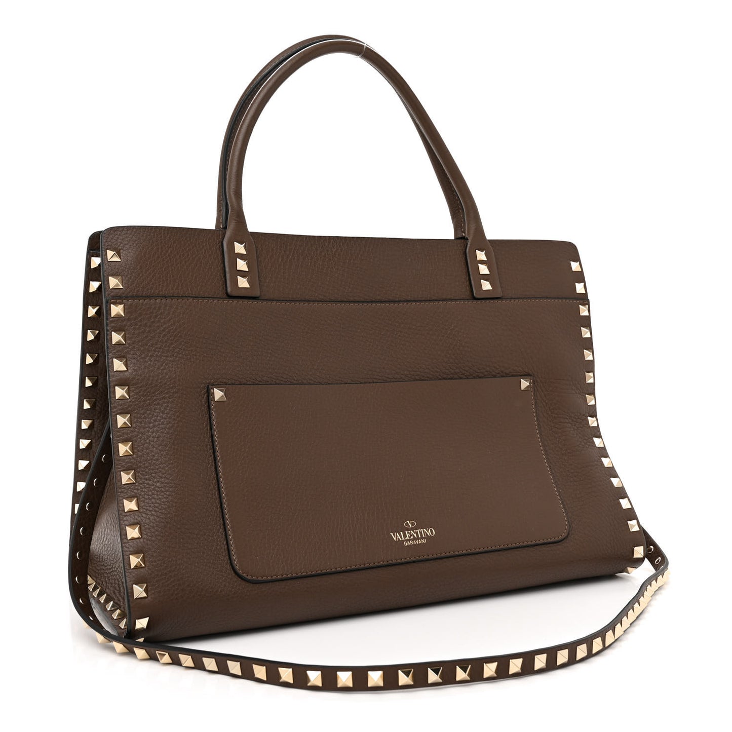 Grained Calfskin Rockstud Satchel