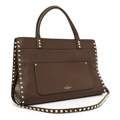 Valentino Garavani Grained Calfskin Rockstud Satchel 3 of 12