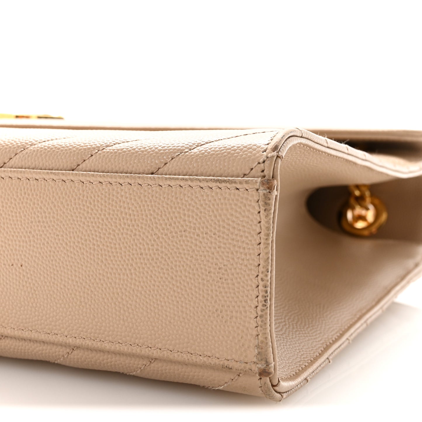 Grain De Poudre Matelasse Chevron Large Monogram Satchel Dark Beige