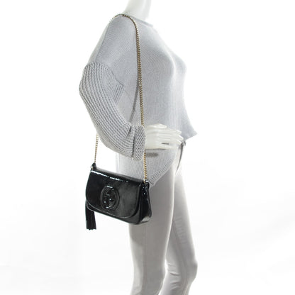 Gucci Patent Medium Soho Flap Crossbody Black 2 of 7