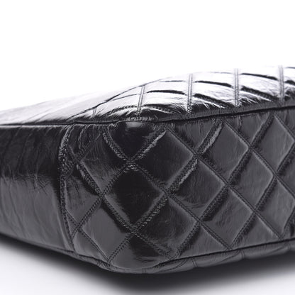 Chanel Shiny Aged Calfskin Quilted Large Shopping Bag Black 8 of 10