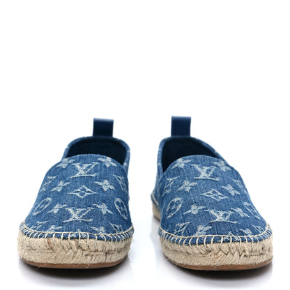Louis Vuitton Monogram Denim Starboard Espadrille Flats 38.5 Blue 3 of 8