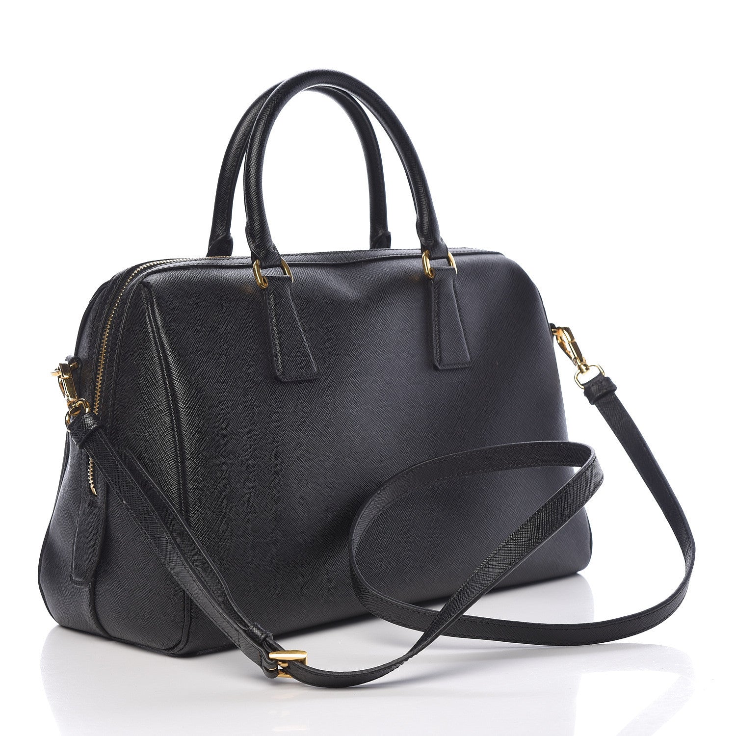 Prada Saffiano Lux Bowler Black 3 of 10