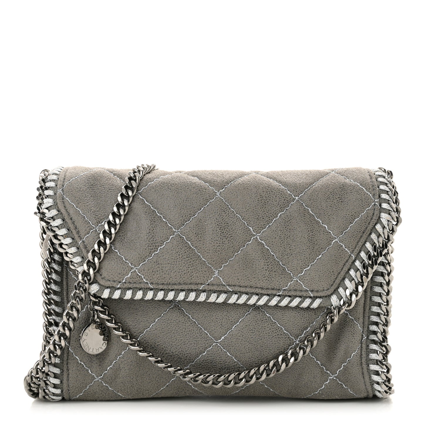 Shaggy Deer Quilted Mini Falabella Tote Grey