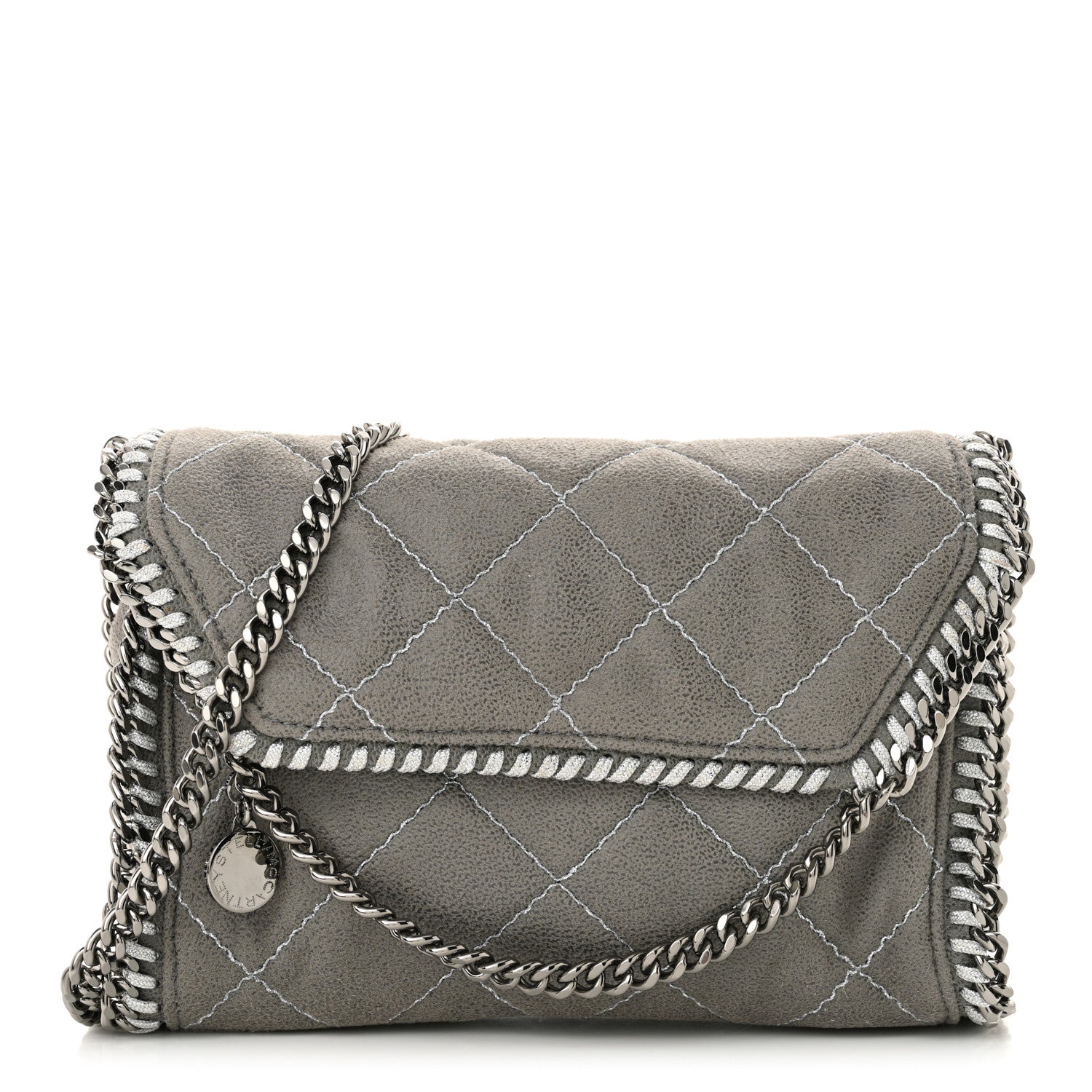 Stella McCartney Shaggy Deer Quilted Mini Falabella Tote Grey 1 of 10