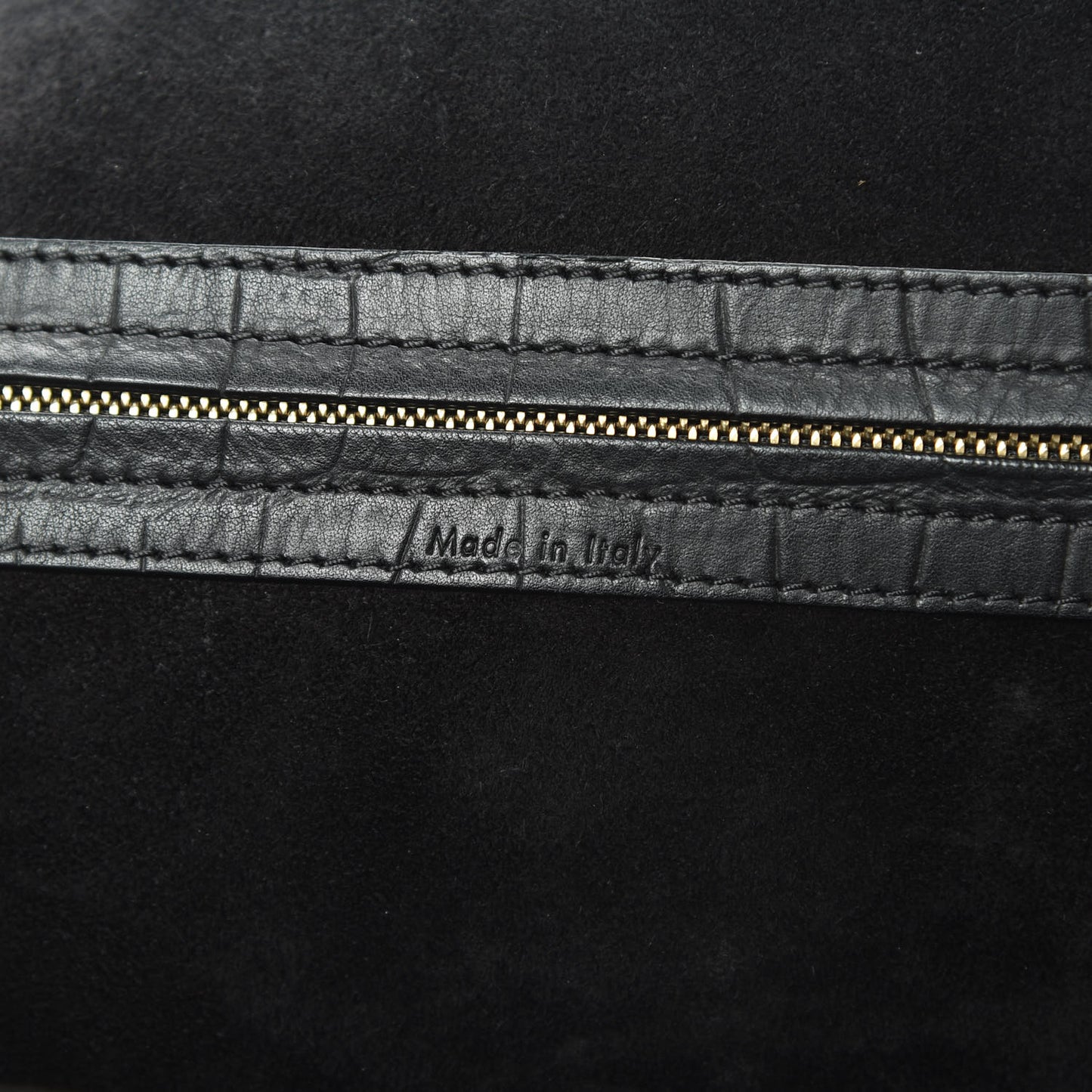 Crocodile Embossed Calfskin Medium Phantom Luggage Black
