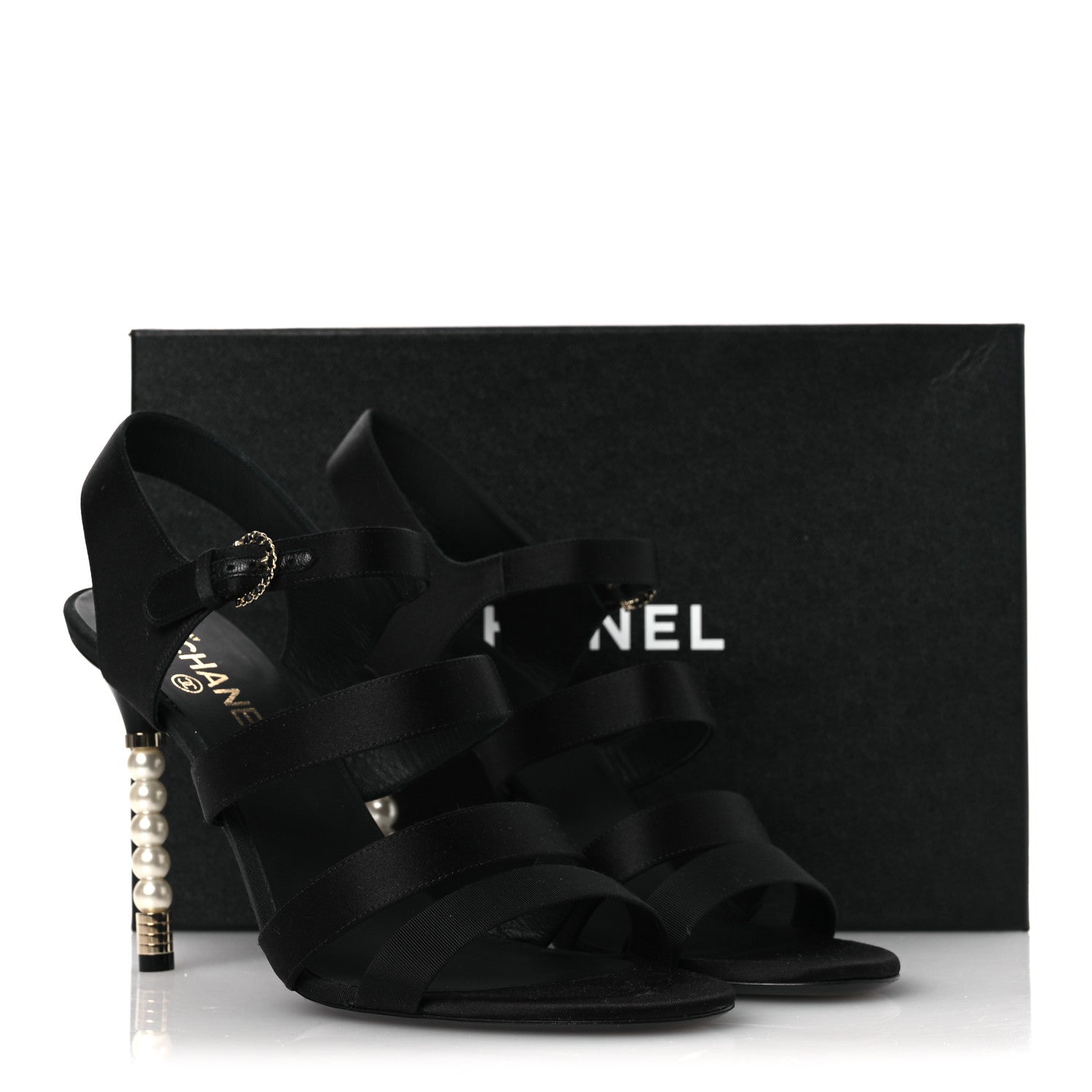 Chanel Kid Suede Pearl Sandals 42 Black 12 of 12