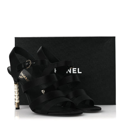 Chanel Kid Suede Pearl Sandals 42 Black 12 of 12