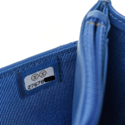 Chanel Lambskin Quilted Wallet On Chain WOC Light Blue 8 of 10