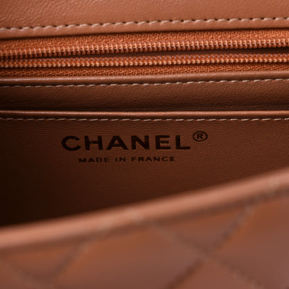 Chanel Lambskin Quilted Mini Square Flap Brown 6 of 10