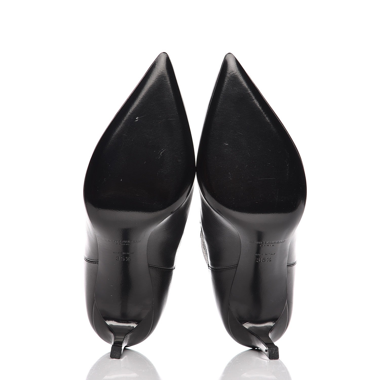 Saint Laurent Calfskin Classic Paris Ela 80 Ankle Boots 35.5 Black 5 of 10