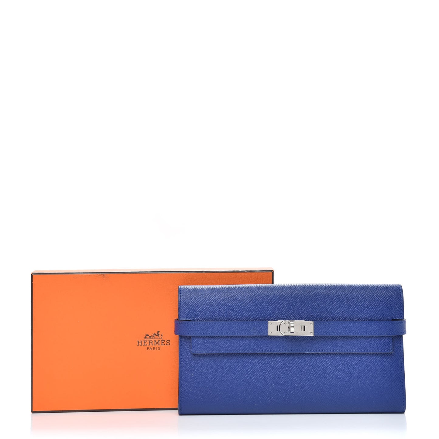 Epsom Kelly Longue Wallet Bleu Electrique