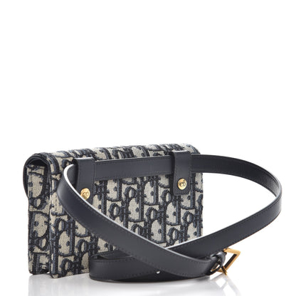 Christian Dior Oblique Saddle Belt Bag Blue 3 of 8