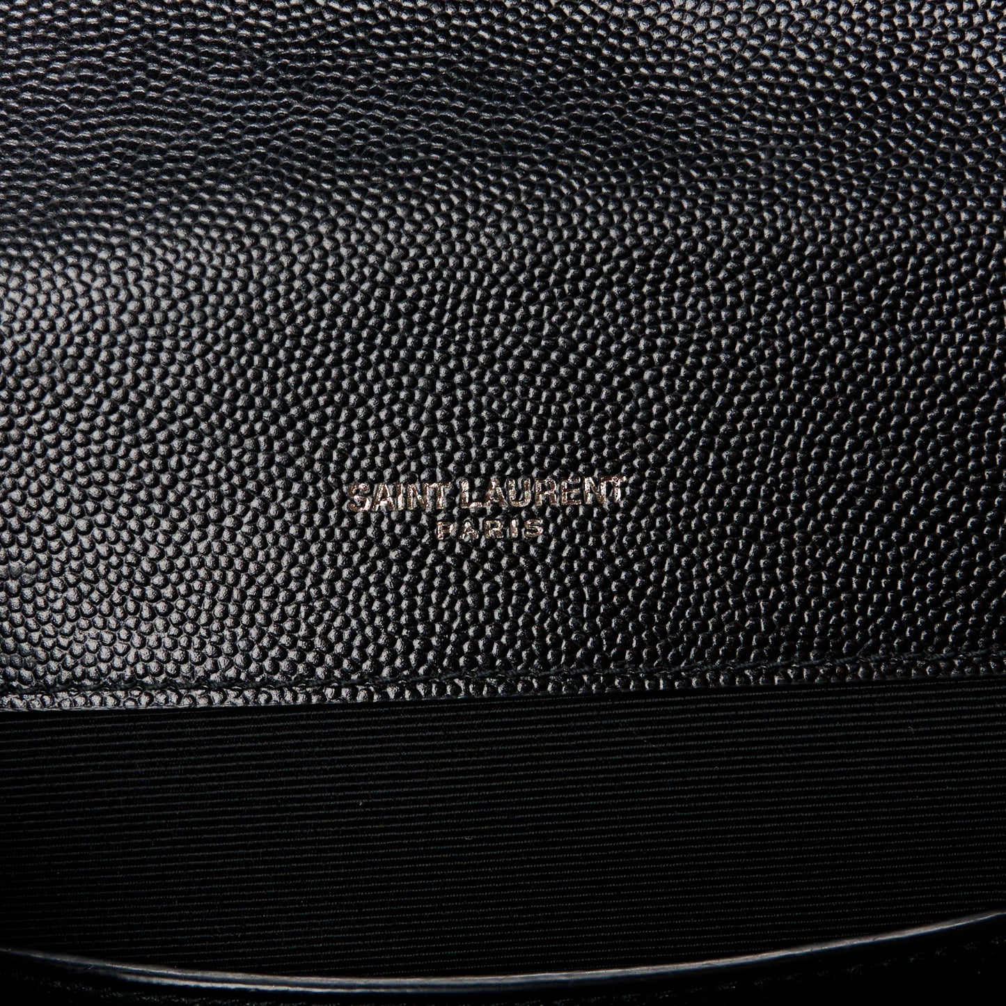 Grain De Poudre Textured Mixed Matelasse Triquilt Small Monogram Monochrome Satchel Black